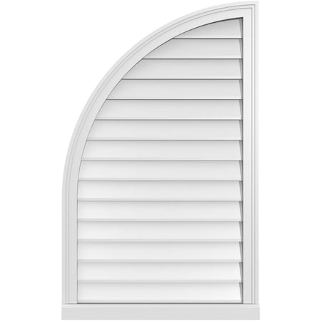 Ekena Millwork Quarter Round Top Left Surface Mount PVC Gable Vent w/ 2"W x 2"P Brickmould Sill Frame, 26"W x 42"H GVPQL26X4203SN